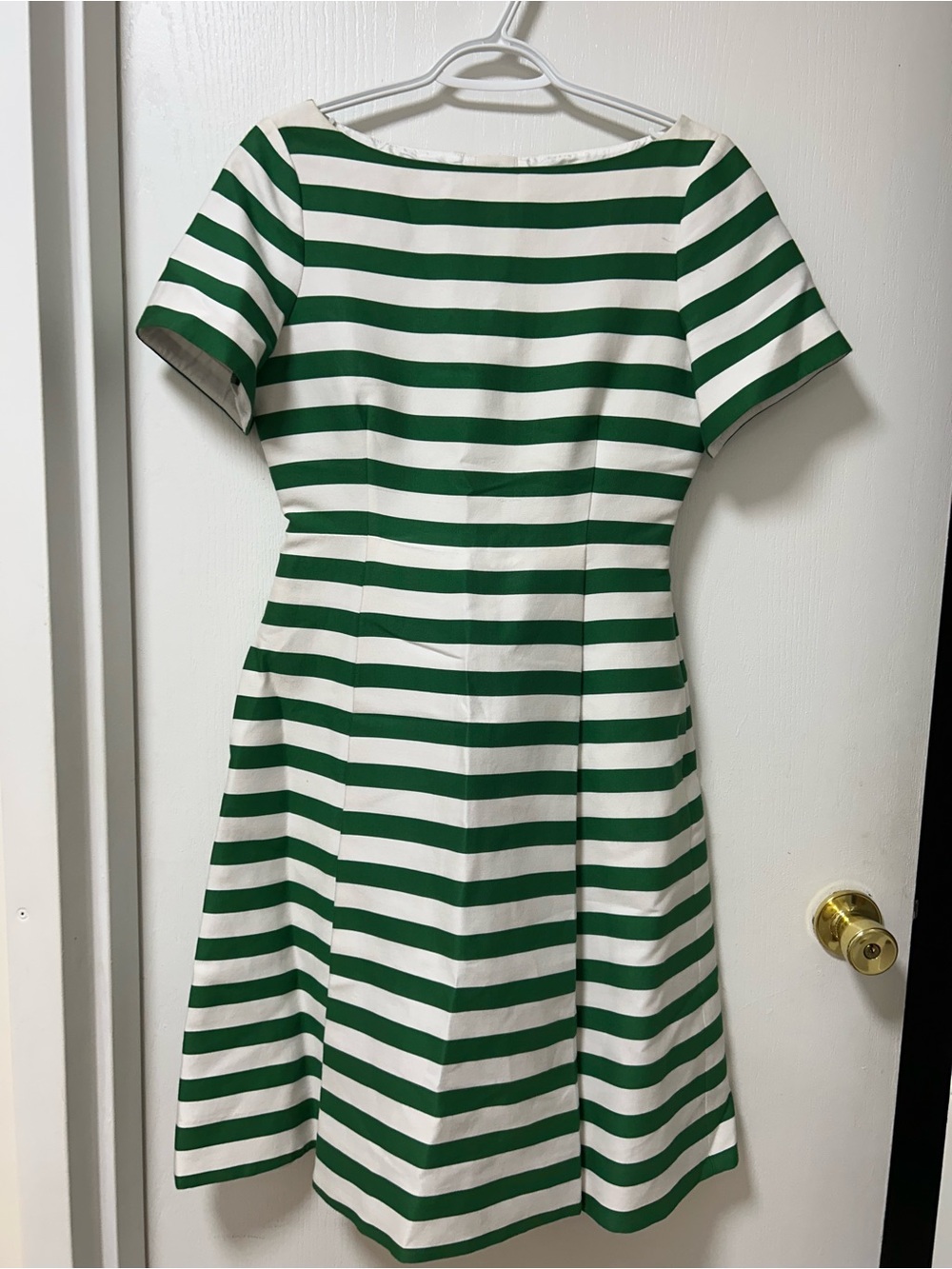 Kate Spade Green and White Striped Women’s Fit-and-Flare Dress